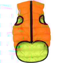 Двостороння світиться куртка AiryVest Lumi S30 для собак, салатово-помаранчева
