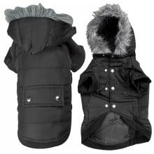 Куртка Flamingo Polar Black з капюшоном для собак, чорна, 38 см
