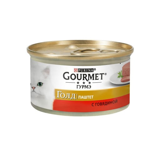 Вологий корм Purina Gourmet Gold для котів, з яловичиною, паштет, 85 г Вологий корм Purina Gourmet Gold для котів, з яловичиною, паштет, 85 г