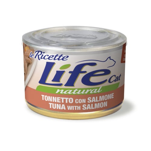Консерва LifeCat Tuna With Salmon для котів від 6 місяців, з тунцем та лососем, 150 г Консерва LifeCat Tuna With Salmon для котів від 6 місяців, з тунцем та лососем, 150 г