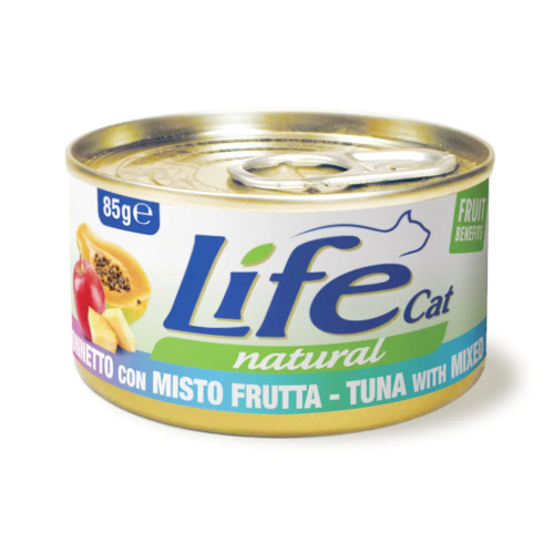Консерва LifeCat Tuna With Fruit Mix для котів від 6 місяців, з тунцем та фруктовим міксом, 150 г Консерва LifeCat Tuna With Fruit Mix для котів від 6 місяців, з тунцем та фруктовим міксом, 150 г
