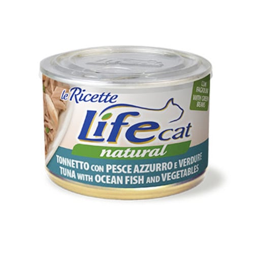 Консерва LifeCat Tuna With Ocean Fish для котів від 6 місяців, тунець з океанічною рибою та овощами, 150 г Консерва LifeCat Tuna With Ocean Fish для котів від 6 місяців, тунець з океанічною рибою та овощами, 150 г