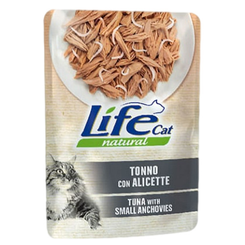Вологий корм LifeCat Tuna With Whitebait для котів від 6 місяців, з тунцем та анчоусами, 70 г Вологий корм LifeCat Tuna With Whitebait для котів від 6 місяців, з тунцем та анчоусами, 70 г