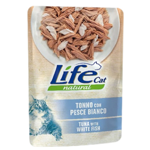 Вологий корм LifeCat Tuna With White Fish для котів від 6 місяців, з тунцем та білою рибою, 70 г Вологий корм LifeCat Tuna With White Fish для котів від 6 місяців, з тунцем та білою рибою, 70 г