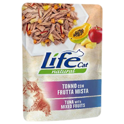 Вологий корм LifeCat Tuna With Fruit Mix для котів для котів від 6 місяців, з тунцем та фруктовим міксом, 70 г Вологий корм LifeCat Tuna With Fruit Mix для котів для котів від 6 місяців, з тунцем та фруктовим міксом, 70 г