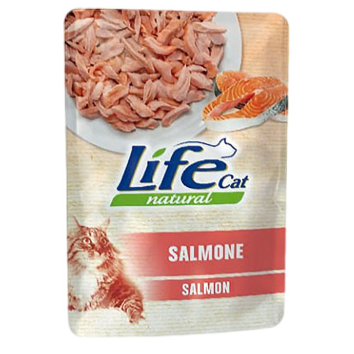 Вологий корм LifeCat Salmon для котів від 6 місяців, з лососем, 70 г Вологий корм LifeCat Salmon для котів від 6 місяців, з лососем, 70 г