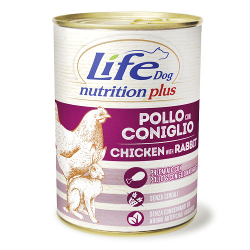 Консерва LifeDog Nutrition Plus Chicken With Rabbit для собак від 6 місяців, з курятиною та кроликом, 400 г Консерва LifeDog Nutrition Plus Chicken With Rabbit для собак від 6 місяців, з курятиною та кроликом, 400 г