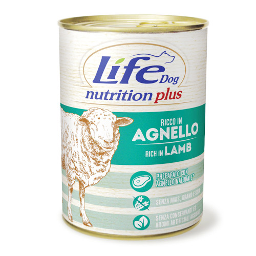Консерва LifeDog Nutrition Plus Lamb With Rice для собак від 6 місяців, з ягням та рисом, 400 г Консерва LifeDog Nutrition Plus Lamb With Rice для собак від 6 місяців, з ягням та рисом, 400 г
