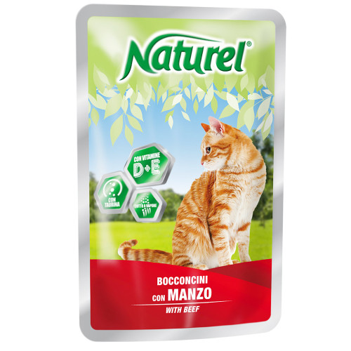 Вологий корм Naturel Beef Chunks In Sause для котів від 6 місяців, з шматочками яловичини у соусі, 100 г Вологий корм Naturel Beef Chunks In Sause для котів від 6 місяців, з шматочками яловичини у соусі, 100 г