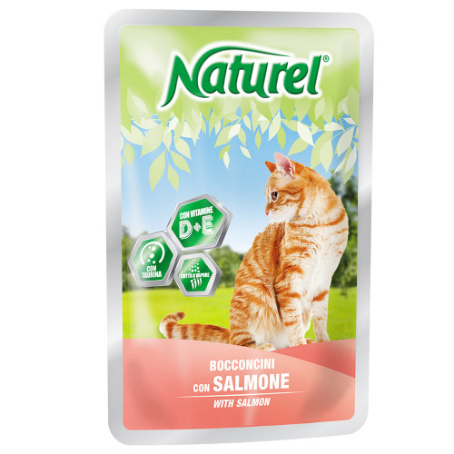 Вологий корм Naturel Salmon Chunks In Sause для котів від 6 місяців, з шматочками лосося у соусі, 100 г Вологий корм Naturel Salmon Chunks In Sause для котів від 6 місяців, з шматочками лосося у соусі, 100 г