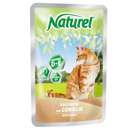 Вологий корм Naturel Rabbit Chunks In Sause для котів від 6 місяців, з шматочками кролятини у соусі, 100 г Вологий корм Naturel Rabbit Chunks In Sause для котів від 6 місяців, з шматочками кролятини у соусі, 100 г