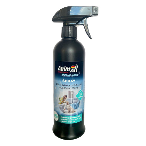 Спрей Animall Cleane Home ліквідатор запахів та біологічних плям, гіпоалергенний, 500 мл Спрей Animall Cleane Home ліквідатор запахів та біологічних плям, гіпоалергенний, 500 мл