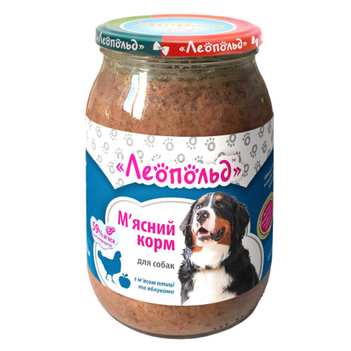 Консервы Леопольд для собак, мясо птицы с яблоками, 850 г Консервы Леопольд для собак, мясо птицы с яблоками, 850 г