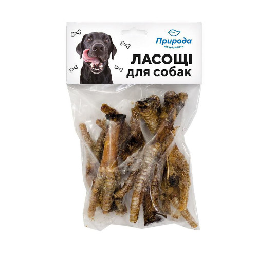 Ласощі Природа для собак, лапки курячі, 100 г Ласощі Природа для собак, лапки курячі, 100 г