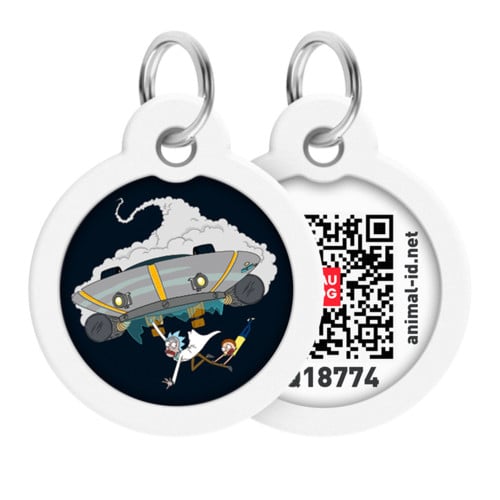 Адресник Waudog Smart ID c QR-паспортом для собак і котів, метал, малюнок "Рік і Морті 1", круг, 25 мм Адресник Waudog Smart ID c QR-паспортом для собак і котів, метал, малюнок "Рік і Морті 1", круг, 25 мм