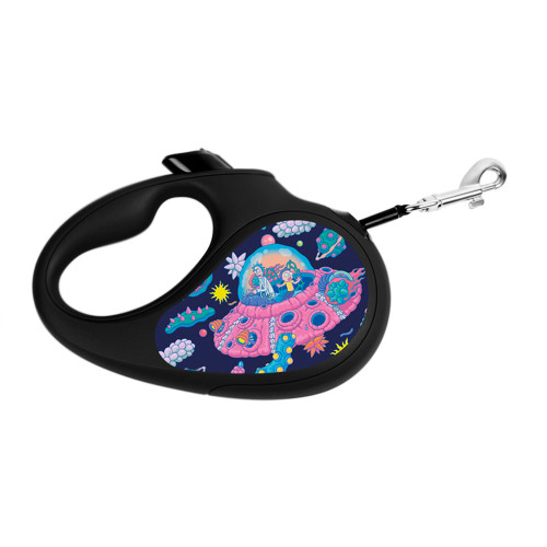 Повідець-рулетка Waudog R-leash для собак, малюнок "Рік і Морті 1", M, до 25 кг, 5 м, стрічка, чорний Повідець-рулетка Waudog R-leash для собак, малюнок "Рік і Морті 1", M, до 25 кг, 5 м, стрічка, чорний