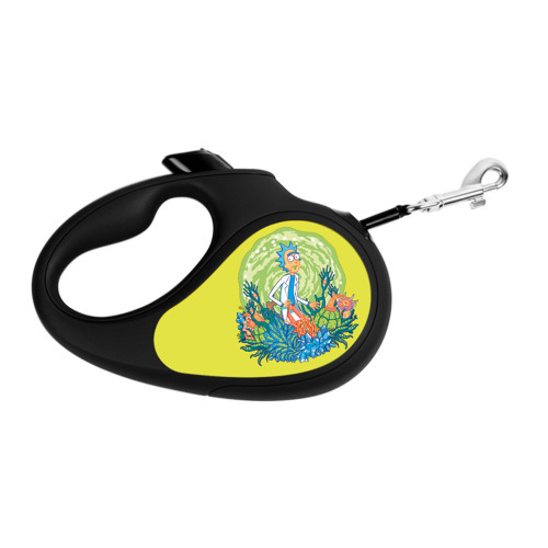 Повідець-рулетка Waudog R-leash для собак, малюнок "Рік і Морті 2", M, до 25 кг, 5 м, стрічка, чорний Повідець-рулетка Waudog R-leash для собак, малюнок "Рік і Морті 2", M, до 25 кг, 5 м, стрічка, чорний