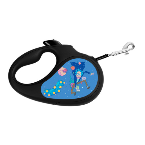 Повідець-рулетка Waudog R-leash для собак, малюнок "Рік і Морті 3", M, до 25 кг, 5 м, стрічка, чорний Повідець-рулетка Waudog R-leash для собак, малюнок "Рік і Морті 3", M, до 25 кг, 5 м, стрічка, чорний