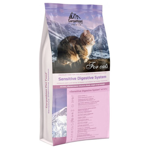 Сухой корм Carpathian Pet Food Sensitive для котов и кошек с чувствительным пищеварением, с курицей, 12 кг Сухой корм Carpathian Pet Food Sensitive для котов и кошек с чувствительным пищеварением, с курицей, 12 кг