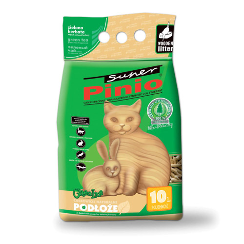 Деревний наповнювач Super Pinio з ароматом зеленого чаю, 10 л (6.4 кг) Деревний наповнювач Super Pinio з ароматом зеленого чаю, 10 л (6.4 кг)