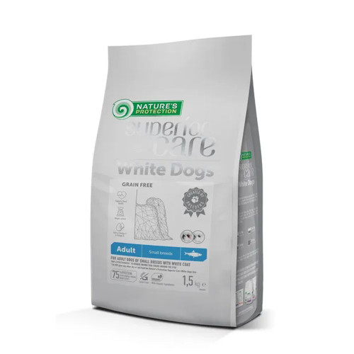 Сухий корм Natures Protection Superior Care White Dogs Adult Small&Mini Breeds для собак, з оселедцем, 1.5 кг Сухий корм Natures Protection Superior Care White Dogs Adult Small&Mini Breeds для собак, з оселедцем, 1.5 кг