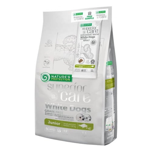 Сухий корм Natures Protection SC White Dogs Junior Small&Mini для собак, з білою рибою, 1.5 кг Сухий корм Natures Protection SC White Dogs Junior Small&Mini для собак, з білою рибою, 1.5 кг