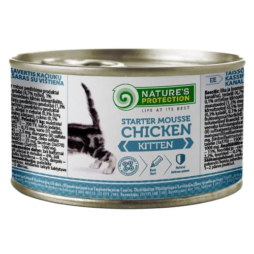 Консерви Natures Protection Kitten Starter Mousse Chicken для кошенят, з куркою, 200 г Консерви Natures Protection Kitten Starter Mousse Chicken для кошенят, з куркою, 200 г