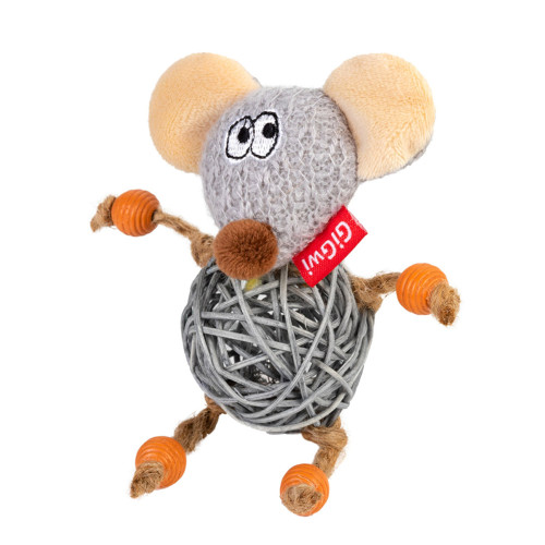 Іграшка GiGwi Catch&Scratch Мишка з дзвіночком, для котів, 8 см Іграшка GiGwi Catch&Scratch Мишка з дзвіночком, для котів, 8 см