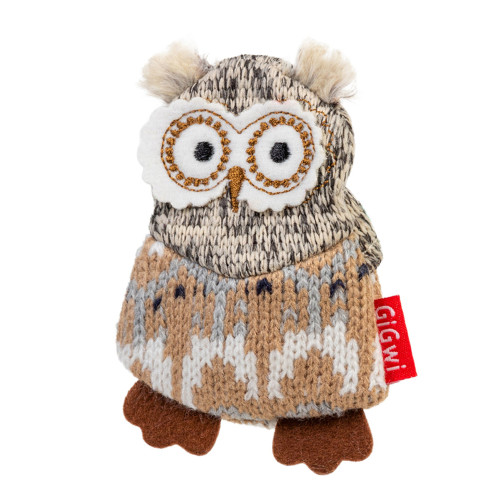 Іграшка GiGwi Plush Сова з пищалкою, для собак, текстиль, 10 см Іграшка GiGwi Plush Сова з пищалкою, для собак, текстиль, 10 см