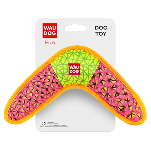 Іграшка Waudog Fun Бумеранг для собак, 24×14 см, рожева Іграшка Waudog Fun Бумеранг для собак, 24×14 см, рожева