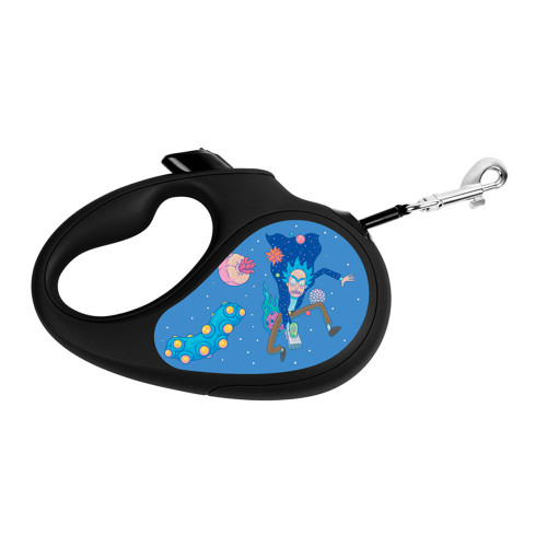 Повідець-рулетка Waudog R-leash для собак, малюнок "Рік і Морті 3", L, до 50 кг, 5 м, стрічка, чорний Повідець-рулетка Waudog R-leash для собак, малюнок "Рік і Морті 3", L, до 50 кг, 5 м, стрічка, чорний