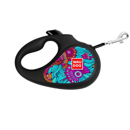 Повідець-рулетка Waudog R-leash для собак, малюнок "Літо", S, до 15 кг, 5 м, стрічка, чорний Повідець-рулетка Waudog R-leash для собак, малюнок "Літо", S, до 15 кг, 5 м, стрічка, чорний