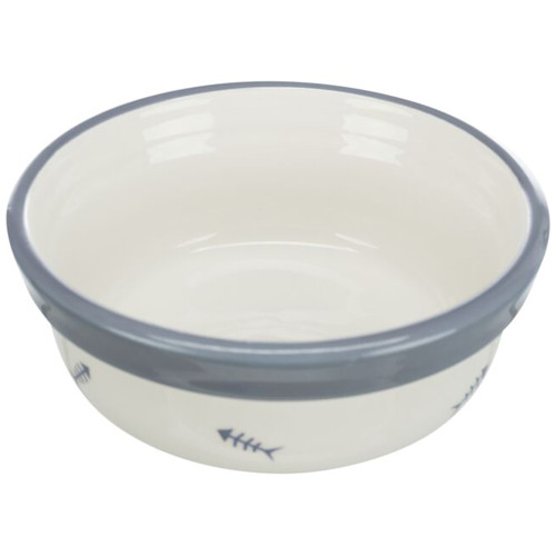Миска Trixie Ceramic Bowl для котів, діаметр 12 см, 300 мл, біла/синьо-сіра Миска Trixie Ceramic Bowl для котів, діаметр 12 см, 300 мл, біла/синьо-сіра