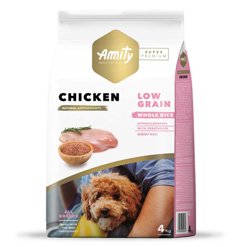 Сухий корм Amity Super Premium Adult Chicken для дорослих собак всіх порід, низькозерновий, з куркою, 4 кг Сухий корм Amity Super Premium Adult Chicken для дорослих собак всіх порід, низькозерновий, з куркою, 4 кг