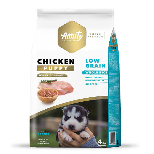 Сухий корм Amity Super Premium Puppy Chicken для цуценят всіх порід, низькозерновий, з куркою, 4 кг Сухий корм Amity Super Premium Puppy Chicken для цуценят всіх порід, низькозерновий, з куркою, 4 кг