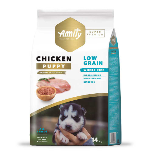 Сухий корм Amity Super Premium Puppy Chicken для цуценят всіх порід, низькозерновий, з куркою, 14 кг Сухий корм Amity Super Premium Puppy Chicken для цуценят всіх порід, низькозерновий, з куркою, 14 кг
