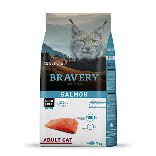 Сухий корм Bravery Salmon Adult Cat для дорослих котів, з лососем, 7 кг Сухий корм Bravery Salmon Adult Cat для дорослих котів, з лососем, 7 кг