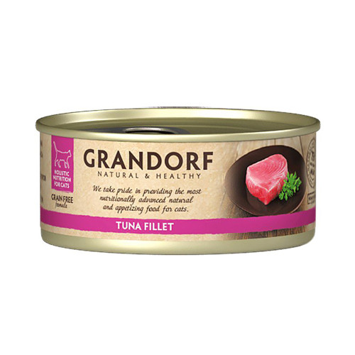 Консерви Grandorf Tuna Fillet для котів, філе тунця, 70 г Консерви Grandorf Tuna Fillet для котів, філе тунця, 70 г