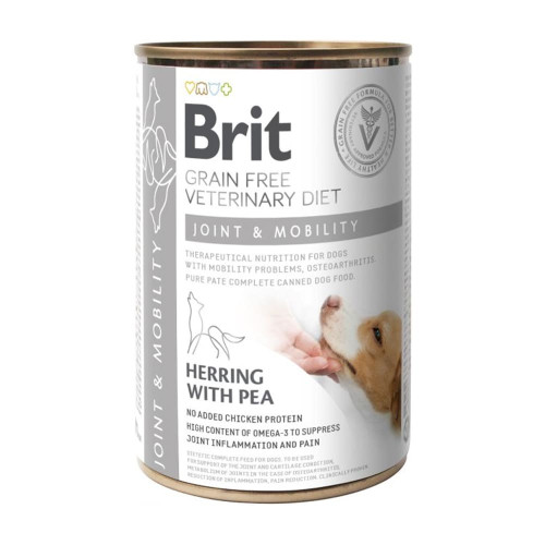Консерви Brit VetDiets Dog Joint and Mobility для підтримки судин у собак, з оселедцем та горохом, 400 г Консерви Brit VetDiets Dog Joint and Mobility для підтримки судин у собак, з оселедцем та горохом, 400 г