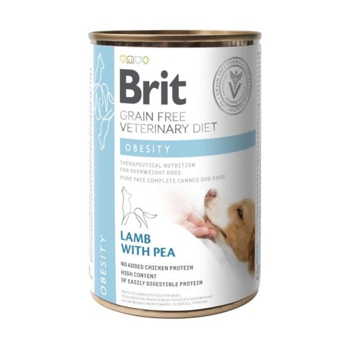 Консерви Brit VetDiets Dog Obesty для собак з надмірною вагою, з ягням та горохом, 400 г Консерви Brit VetDiets Dog Obesty для собак з надмірною вагою, з ягням та горохом, 400 г