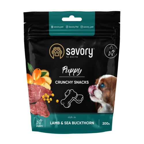 Хрусткі ласощі Savory для здорового росту цуценят, ягня та обліпихи, 200 г Хрусткі ласощі Savory для здорового росту цуценят, ягня та обліпихи, 200 г