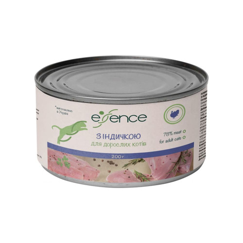 Вологий корм Essence для дорослих котів, з індичкою, 200 г Вологий корм Essence для дорослих котів, з індичкою, 200 г