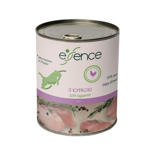 Вологий корм Essence для цуценят, з куркою, 800 г Вологий корм Essence для цуценят, з куркою, 800 г