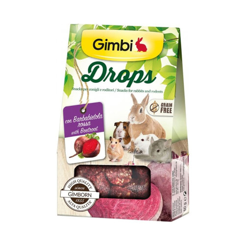 Ласощі GimBi дропси для гризунів, з буряком, 50 г Ласощі GimBi дропси для гризунів, з буряком, 50 г
