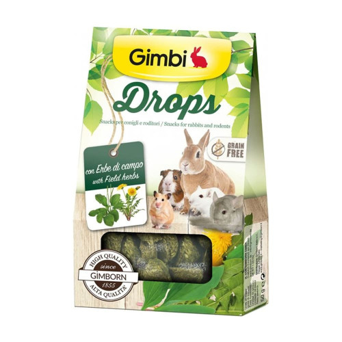 Ласощі GimBi дропси для гризунів, з травами, 50 г Ласощі GimBi дропси для гризунів, з травами, 50 г
