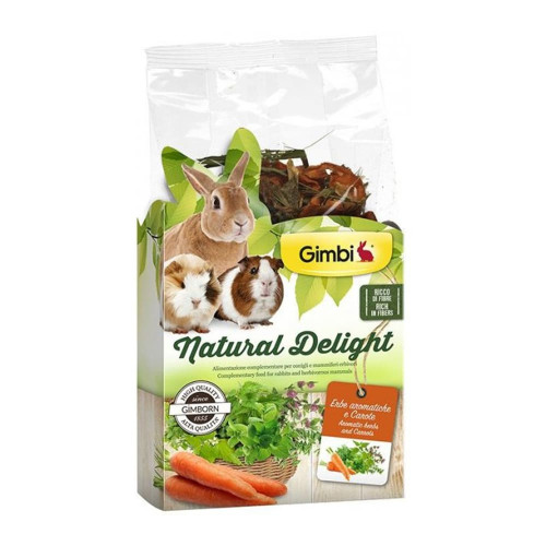 Ласощі GimBi Natural Delight для гризунів, трави з морквою, 100 г Ласощі GimBi Natural Delight для гризунів, трави з морквою, 100 г