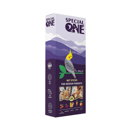 Ласощі Special One палички для середніх папуг, горіхові, 90 г Ласощі Special One палички для середніх папуг, горіхові, 90 г