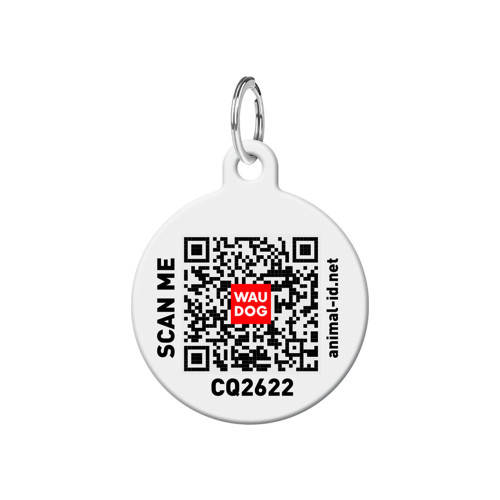 Адресник персоналізований Waudog Smart ID c QR для собак і котів, метал, рисунок "NASA", круг, M, 30 мм Адресник персоналізований Waudog Smart ID c QR для собак і котів, метал, рисунок "NASA", круг, M, 30 мм