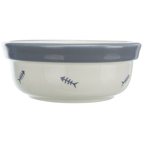 Миска Trixie Ceramic Bowl для котів, діаметр 12 см, 300 мл, біла/синьо-сіра Миска Trixie Ceramic Bowl для котів, діаметр 12 см, 300 мл, біла/синьо-сіра