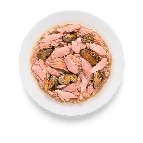 Консерви Grandorf Tuna Fillet&Mussels для котів, філе тунця з мідіями, 70 г Консерви Grandorf Tuna Fillet&Mussels для котів, філе тунця з мідіями, 70 г
